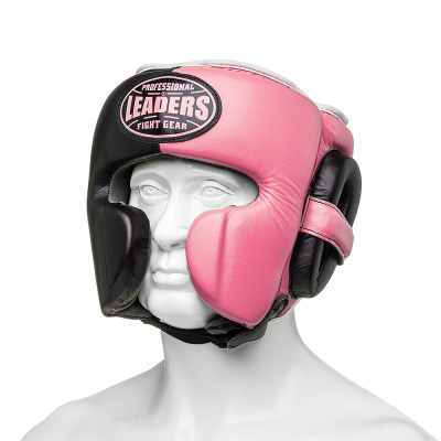 Шлем боксерский LEADERS LS MEX WAVE VELCRO BK/PNK 1/2 