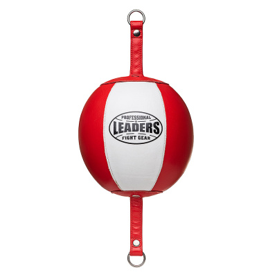 Груша боксерская на растяжках LEADERS 8" RD/WH (ONE, кожа, красный/белый)