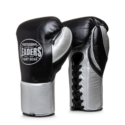 Перчатки боксерские профессиональные LEADERS PRO BK/SIL
