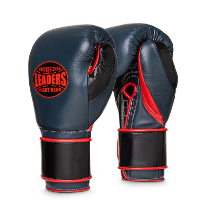 Перчатки боксерские LEADERS SUPER Series CUSTOM GR/BK/RD