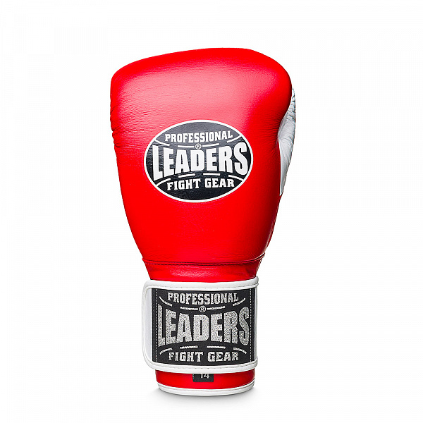 Перчатки боксерские LEADERS LS 2 RD/WH (12 oz, кожа, красный/белый)