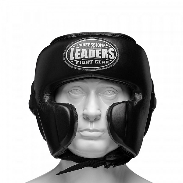 Шлем боксерский LEADERS LS MEX FULL LEATHER BK (M, кожа, черный)