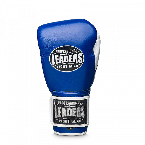 Перчатки боксерские LEADERS LS 2 BL/WH (12 oz, кожа, синий/белый)